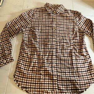 Barbour Brown and White Checkered Casual Shirt. Light flannel. Like new!